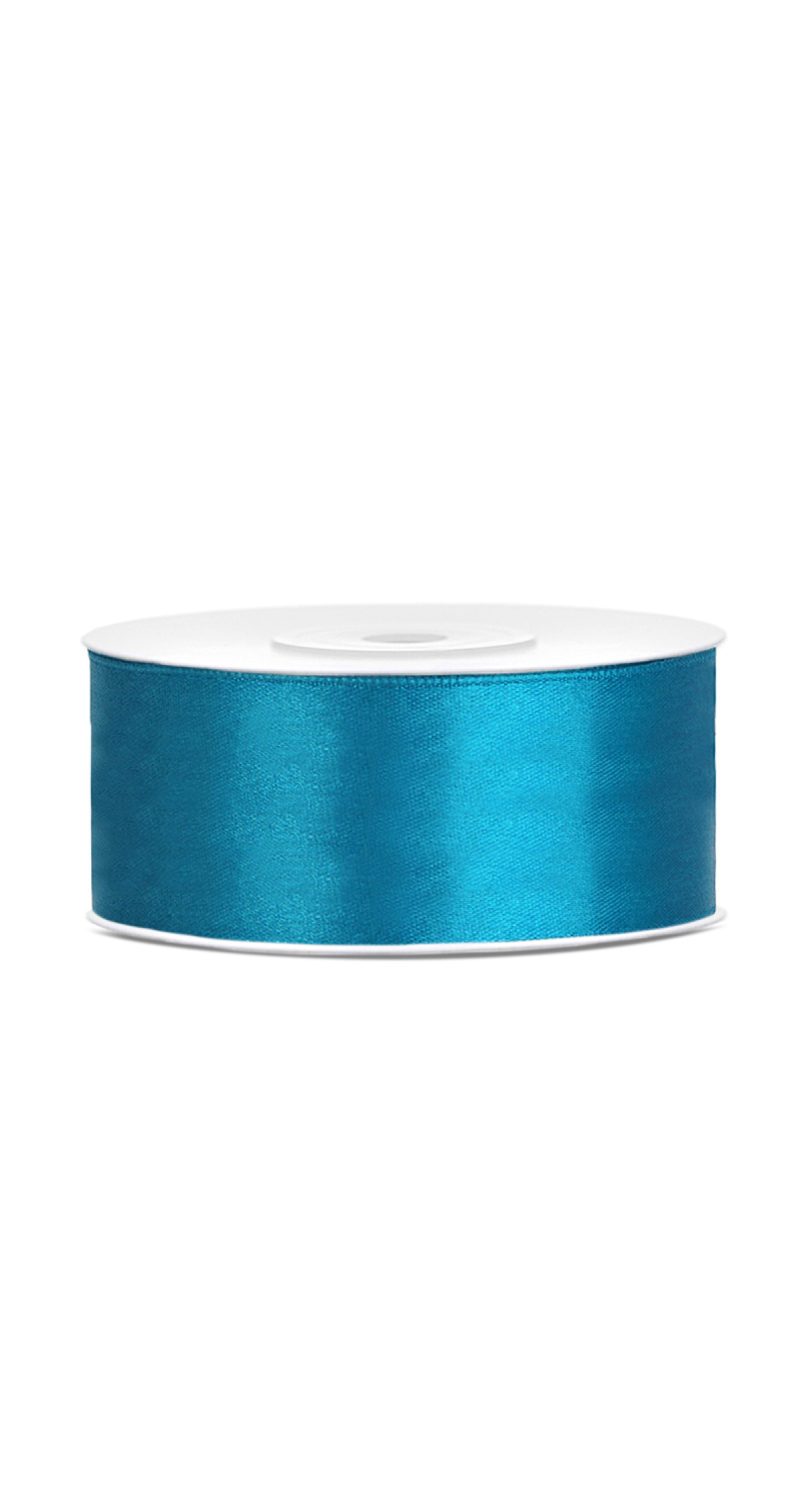 Satin Ribbon, Turquoise, 25mm (Sold Per Metre)