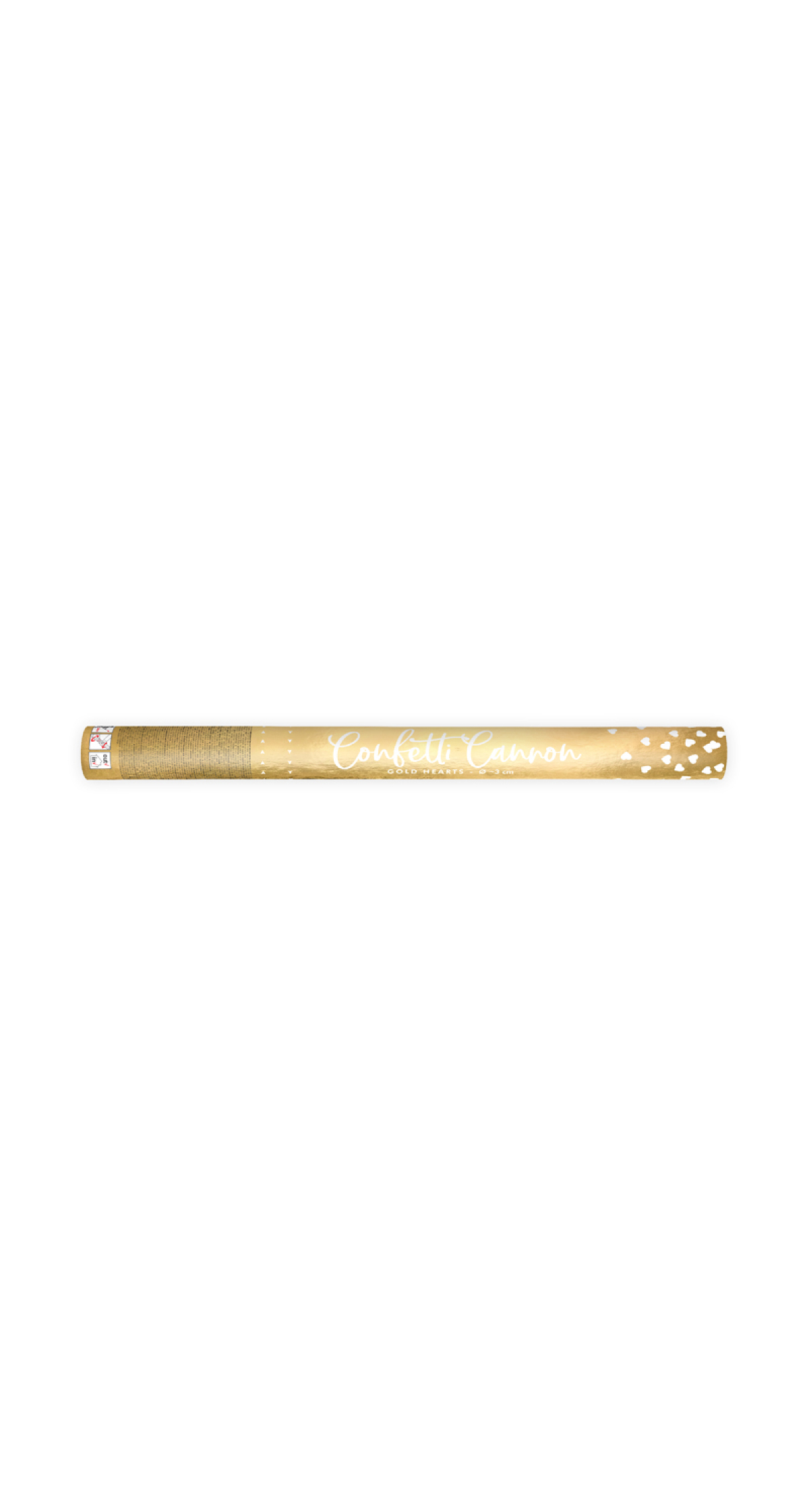 Confetti Cannon With Hearts, Gold, 60cm