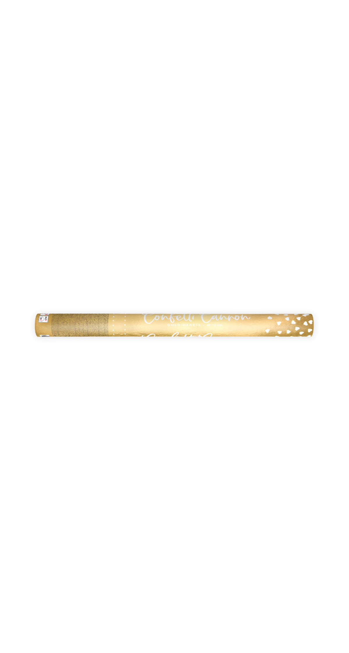 Confetti Cannon With Hearts, Gold, 60cm