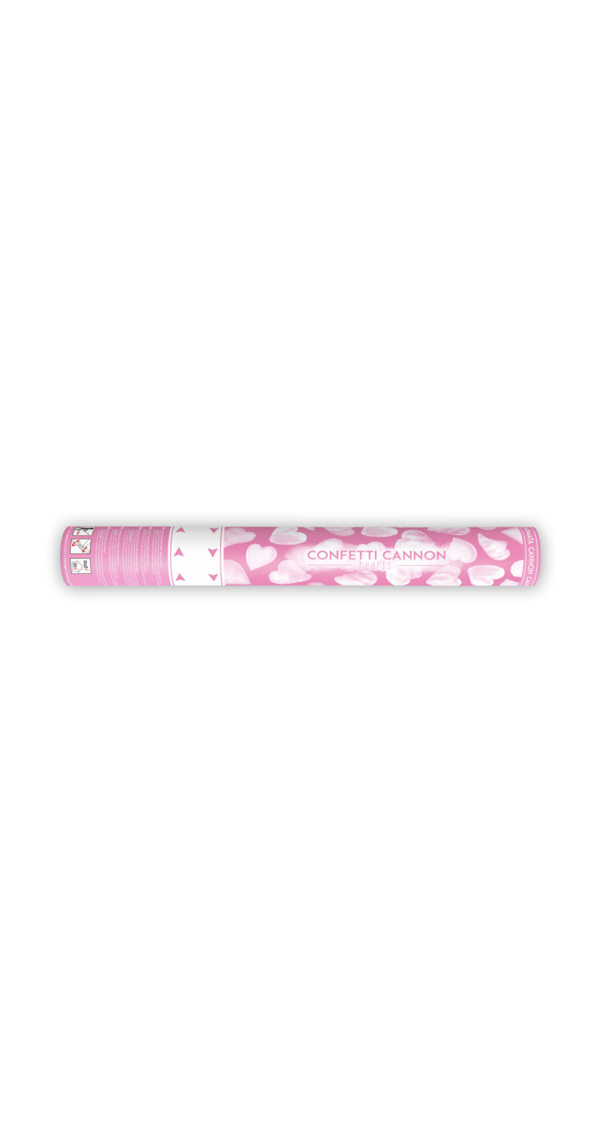Confetti Cannon With Hearts, White, 40cm
