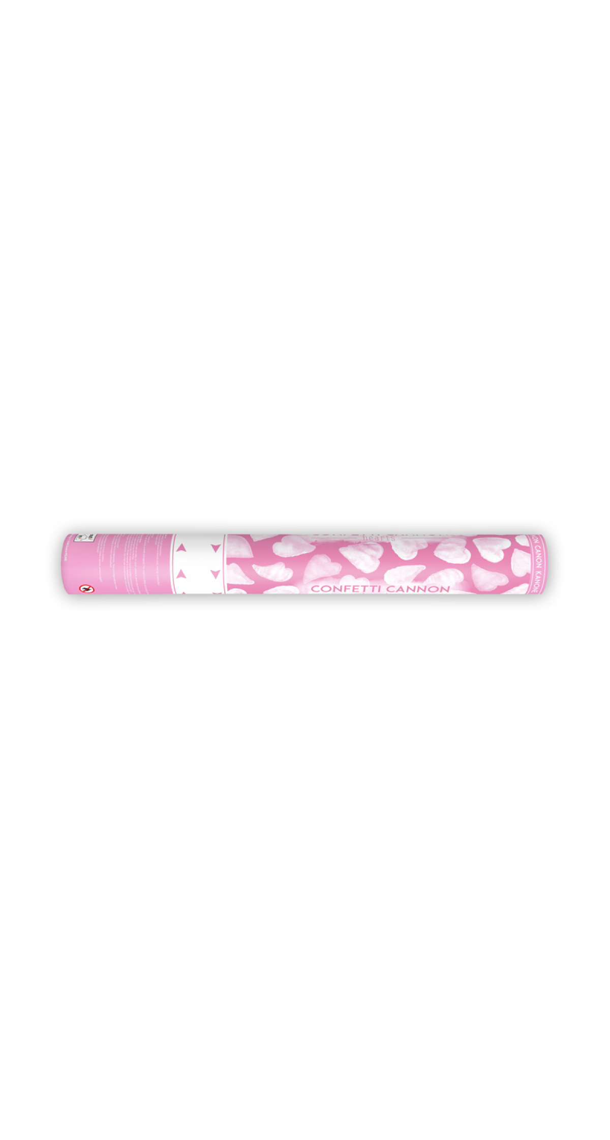 Confetti Cannon With Hearts, White, 40cm