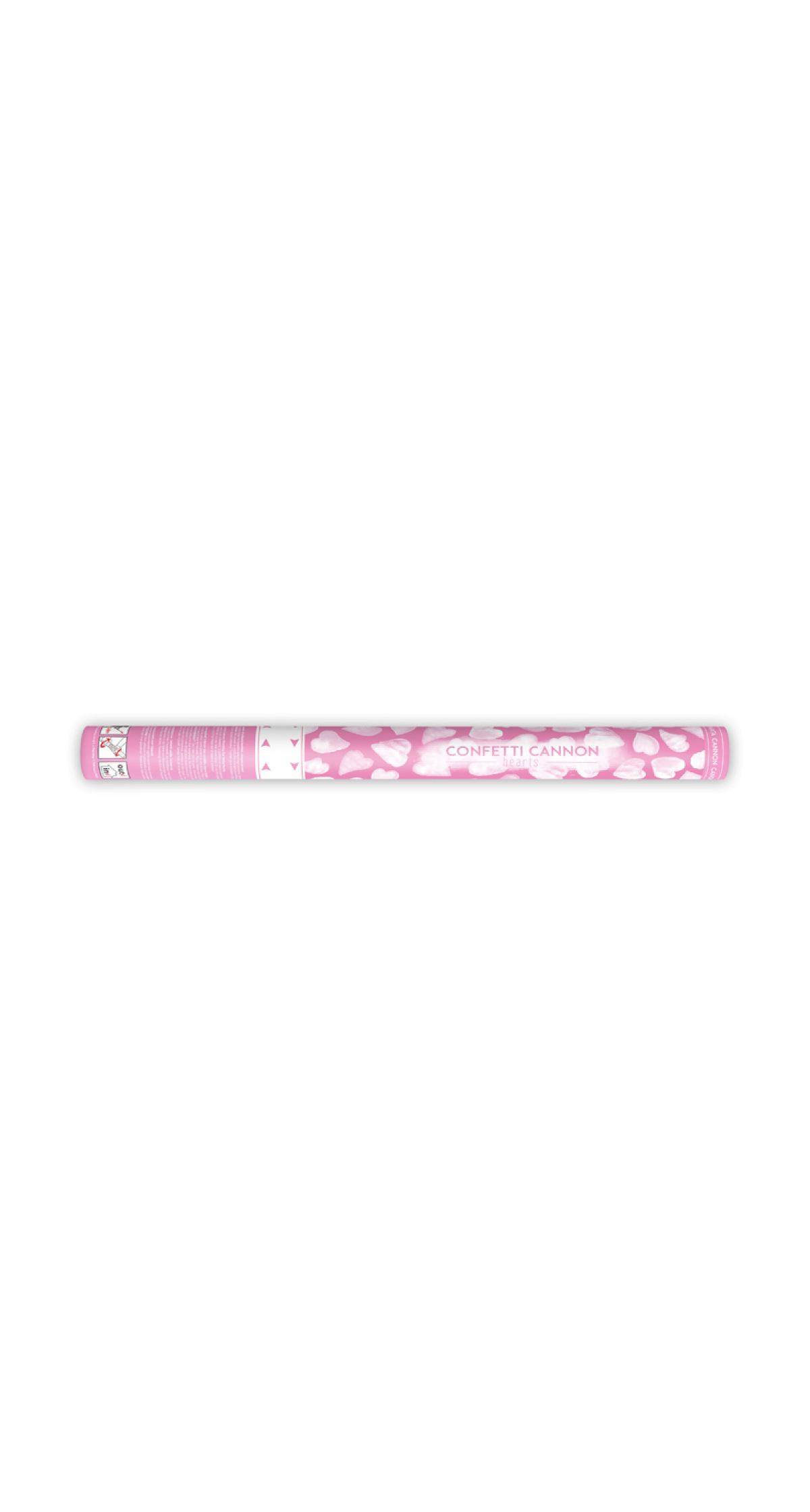 Confetti Cannon With Hearts, White, 60cm