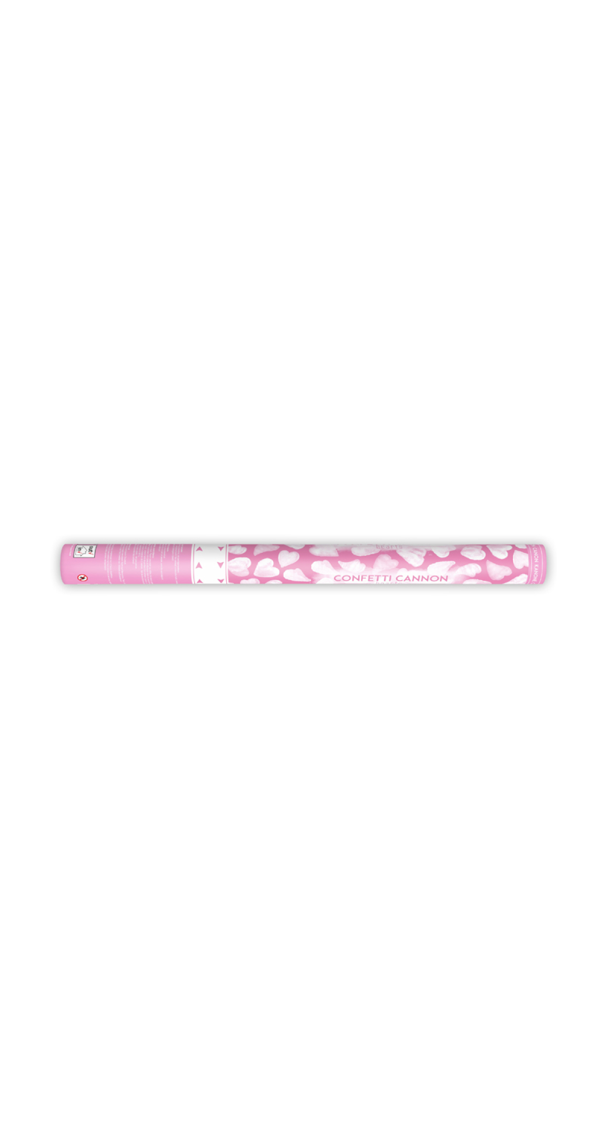 Confetti Cannon With Hearts, White, 60cm