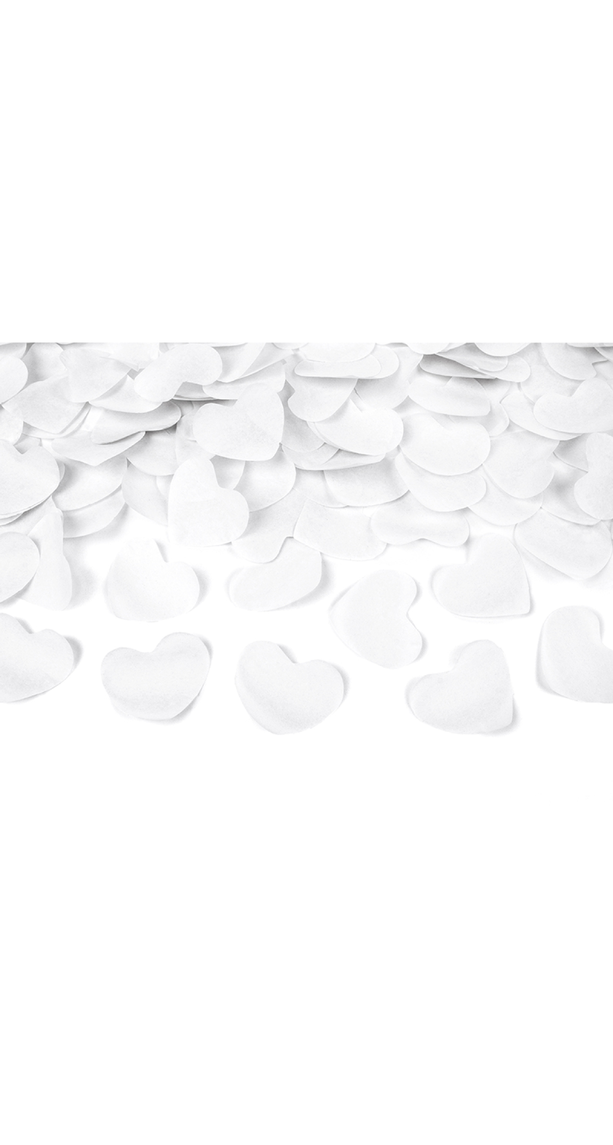 Confetti Cannon With Hearts, White, 60cm