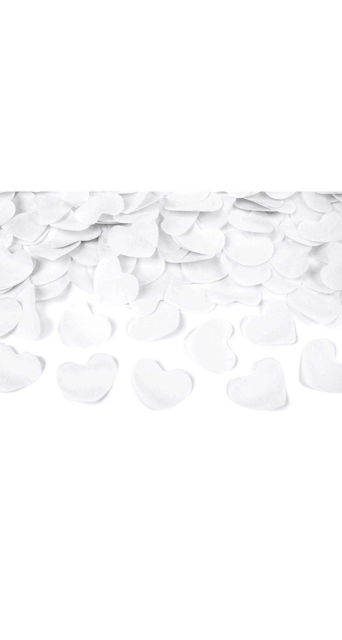 Confetti Cannon With Hearts, White, 60cm