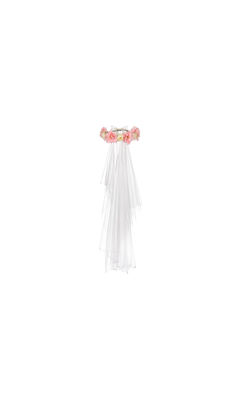 Flower Crown With Veil, 17cm
