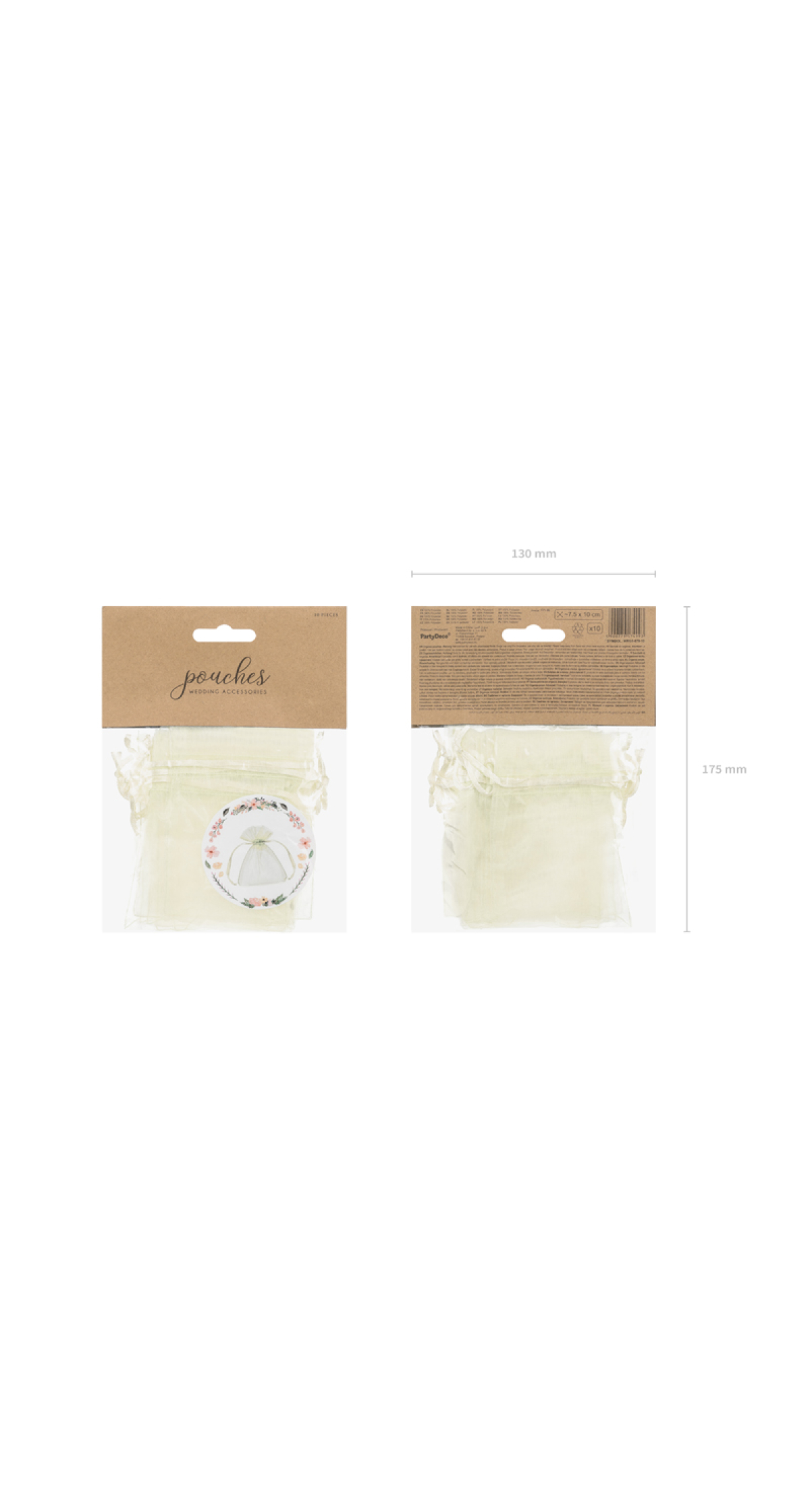 Organza Pouches, Cream, 10cm (1 pkt / 10 pc.)