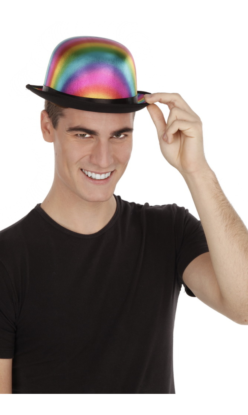 Rainbow Bowler Hat - 58cm