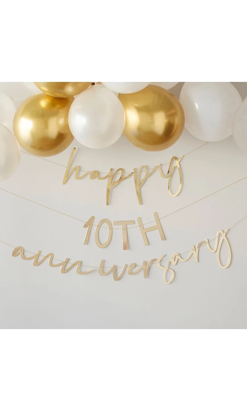 Gold Customisable Anniversary Bunting - 2m