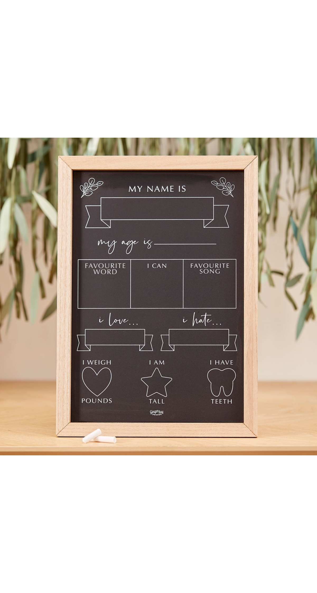 Baby Milestone Chalkboard Sign - 30cm x 42cm