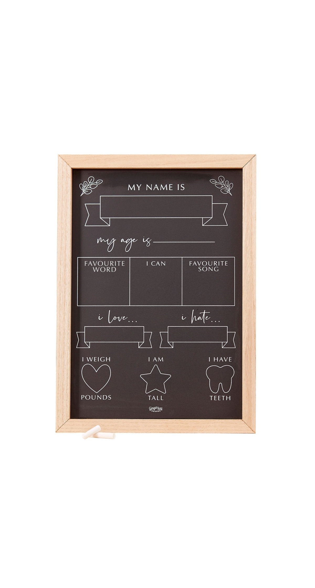 Baby Milestone Chalkboard Sign - 30cm x 42cm