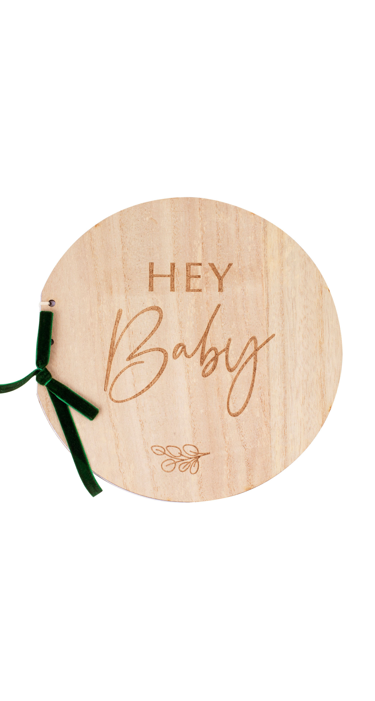 Wooden Hey Baby Shower Guest Book - 22cm x 21.5cm