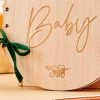 Wooden Hey Baby Shower Guest Book - 22cm x 21.5cm