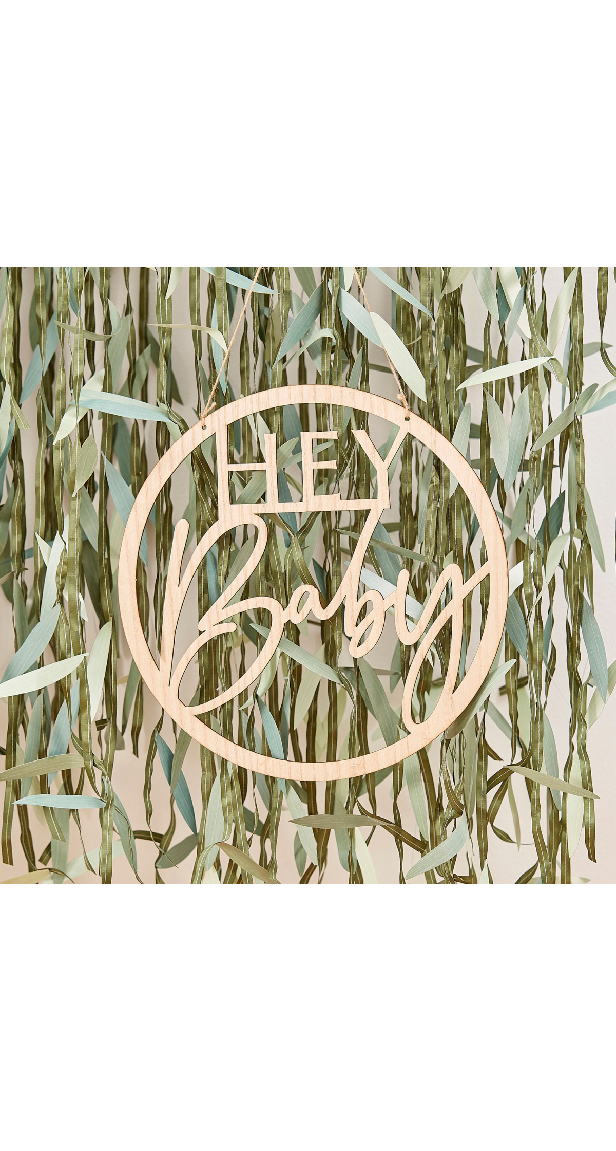 Wooden Hey Baby Shower Sign - 36cm