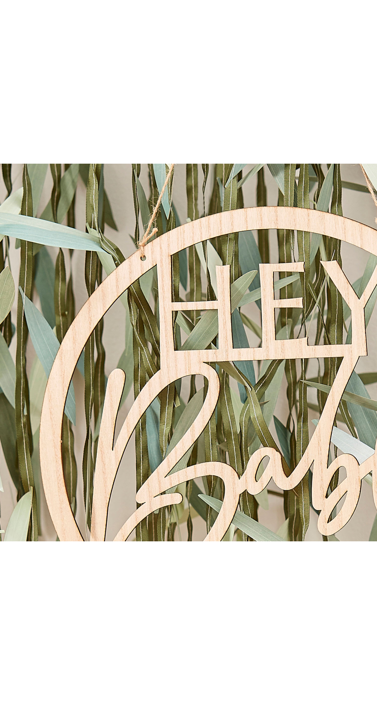 Wooden Hey Baby Shower Sign - 36cm