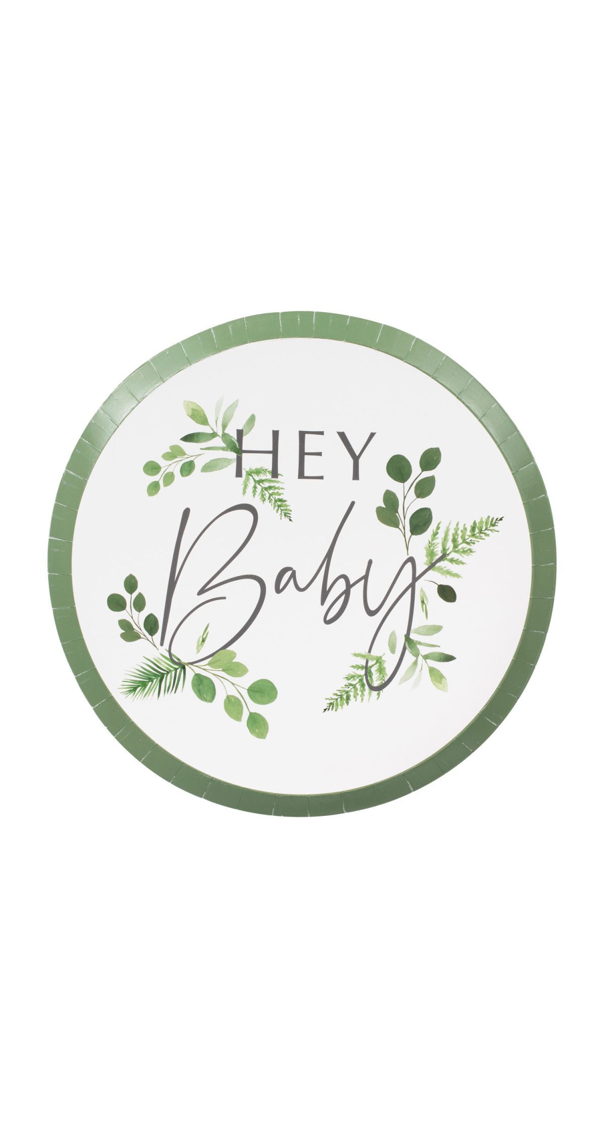 Botanical Hey Baby Shower 24cm Plates - 8pk