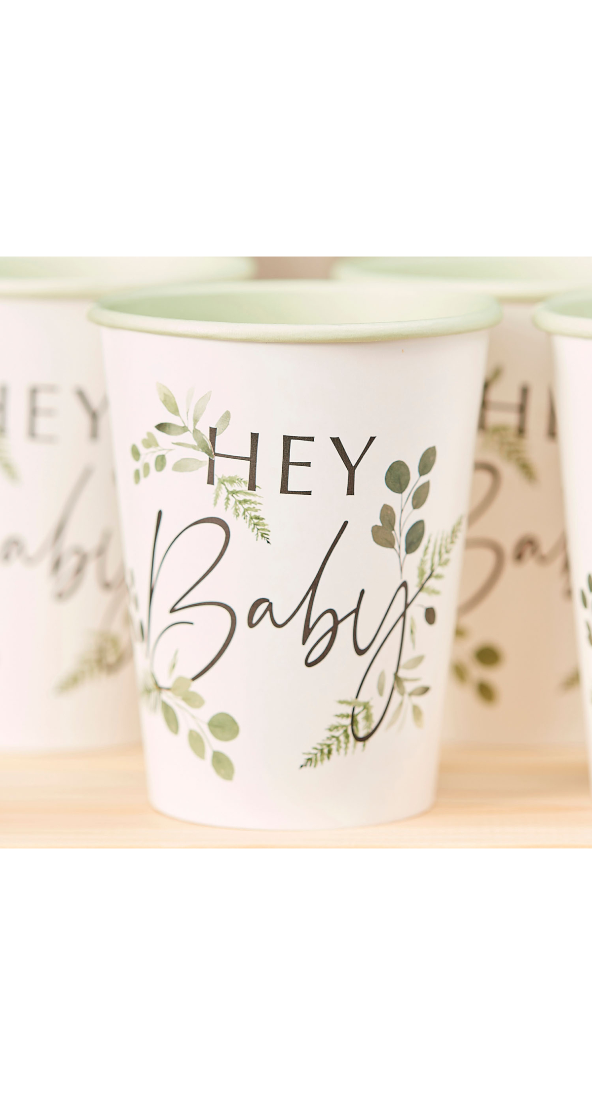 Botanical Hey Baby Shower Cups - 8pk