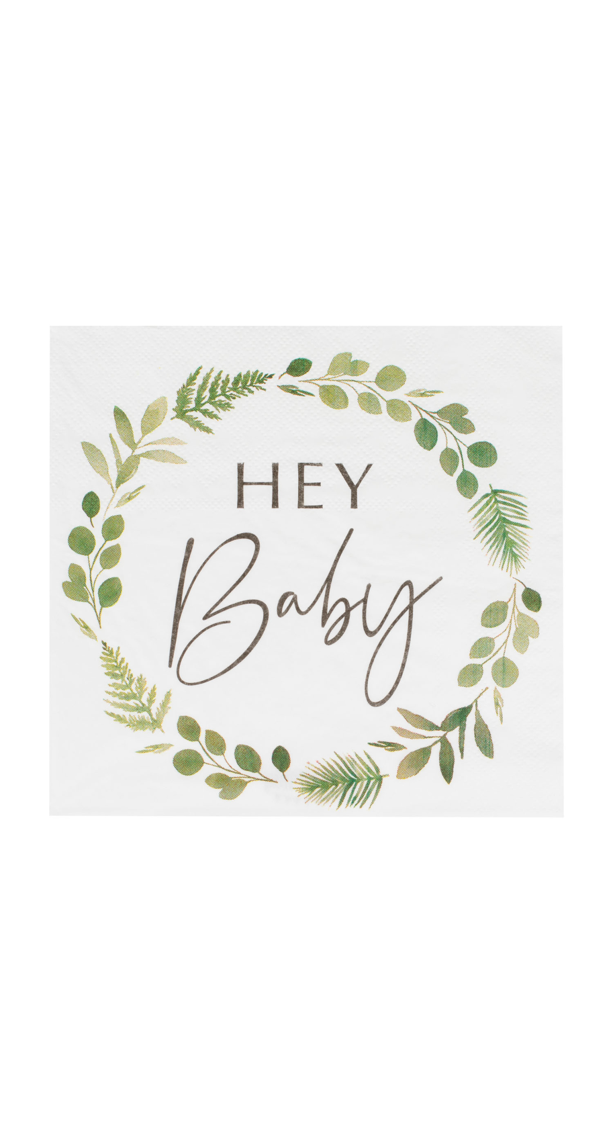 Hey Baby Shower Botanical Napkins 18cm x 17cm - 16pk