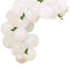 White Baby Shower Balloons Arch With Foliage