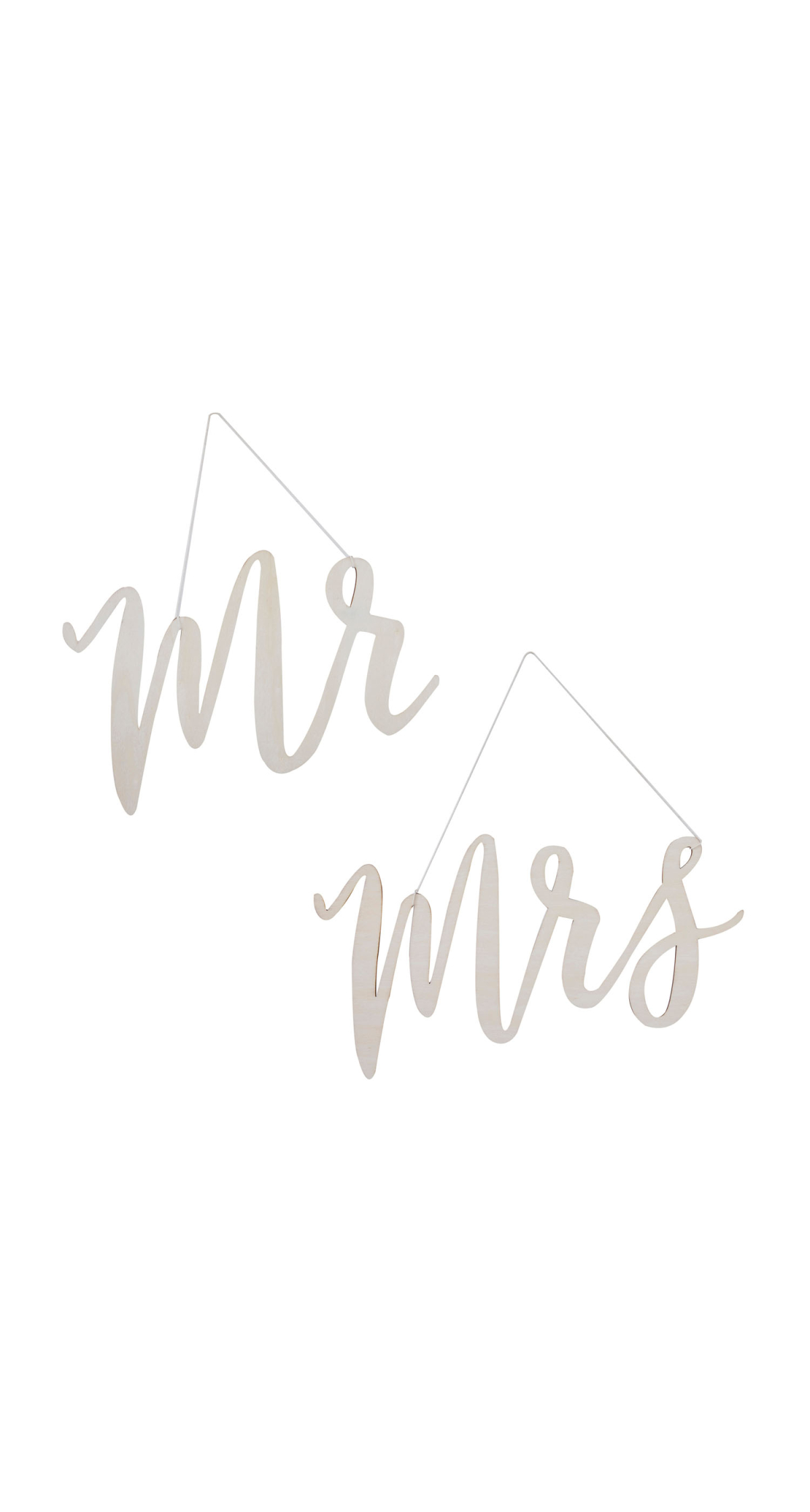 Wooden Mr and Mrs Wedding Chair Signs - 30cm x 14cm