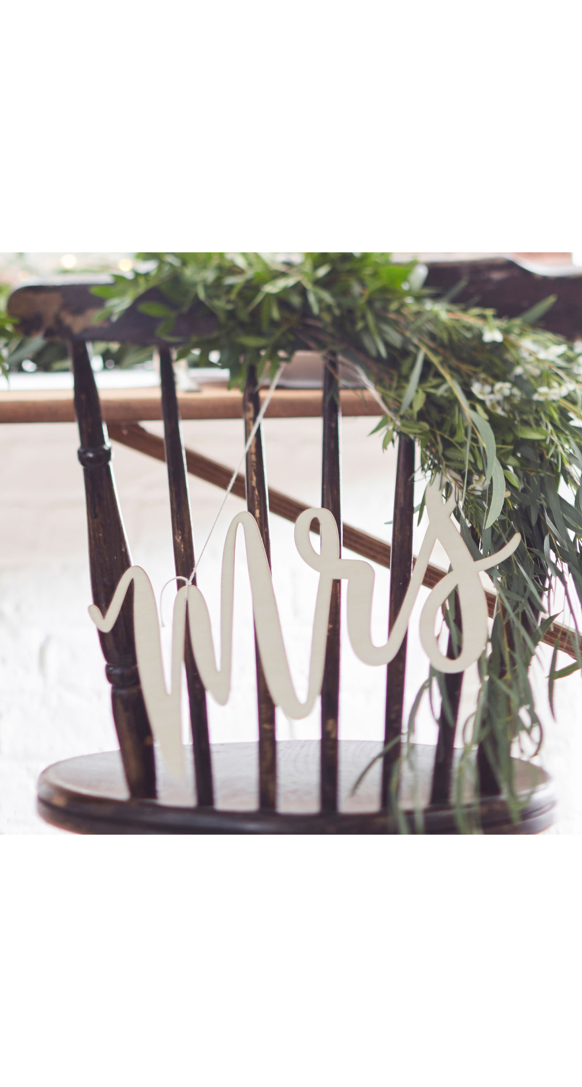Wooden Mr and Mrs Wedding Chair Signs - 30cm x 14cm