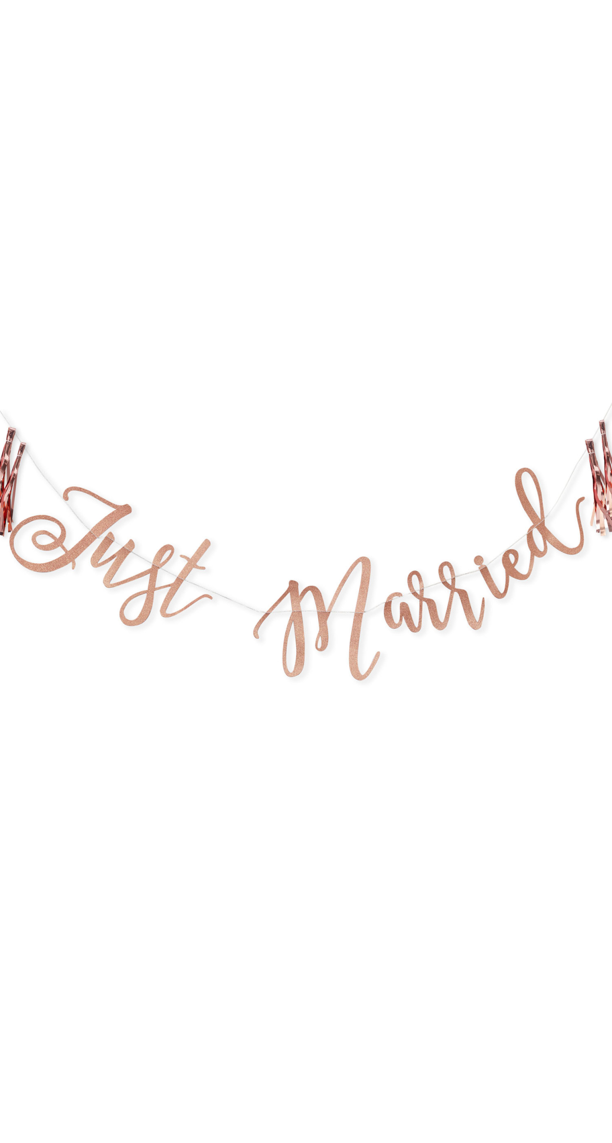 Just Married Rose Gold Glitter Bunting - 1.5m