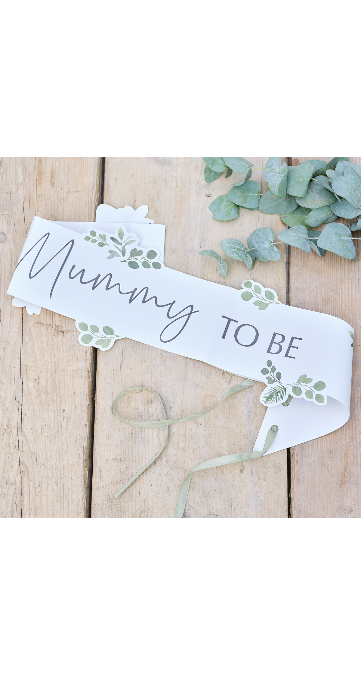 Mummy to Be Botanical Baby Shower Sash - 15cm x 155xm