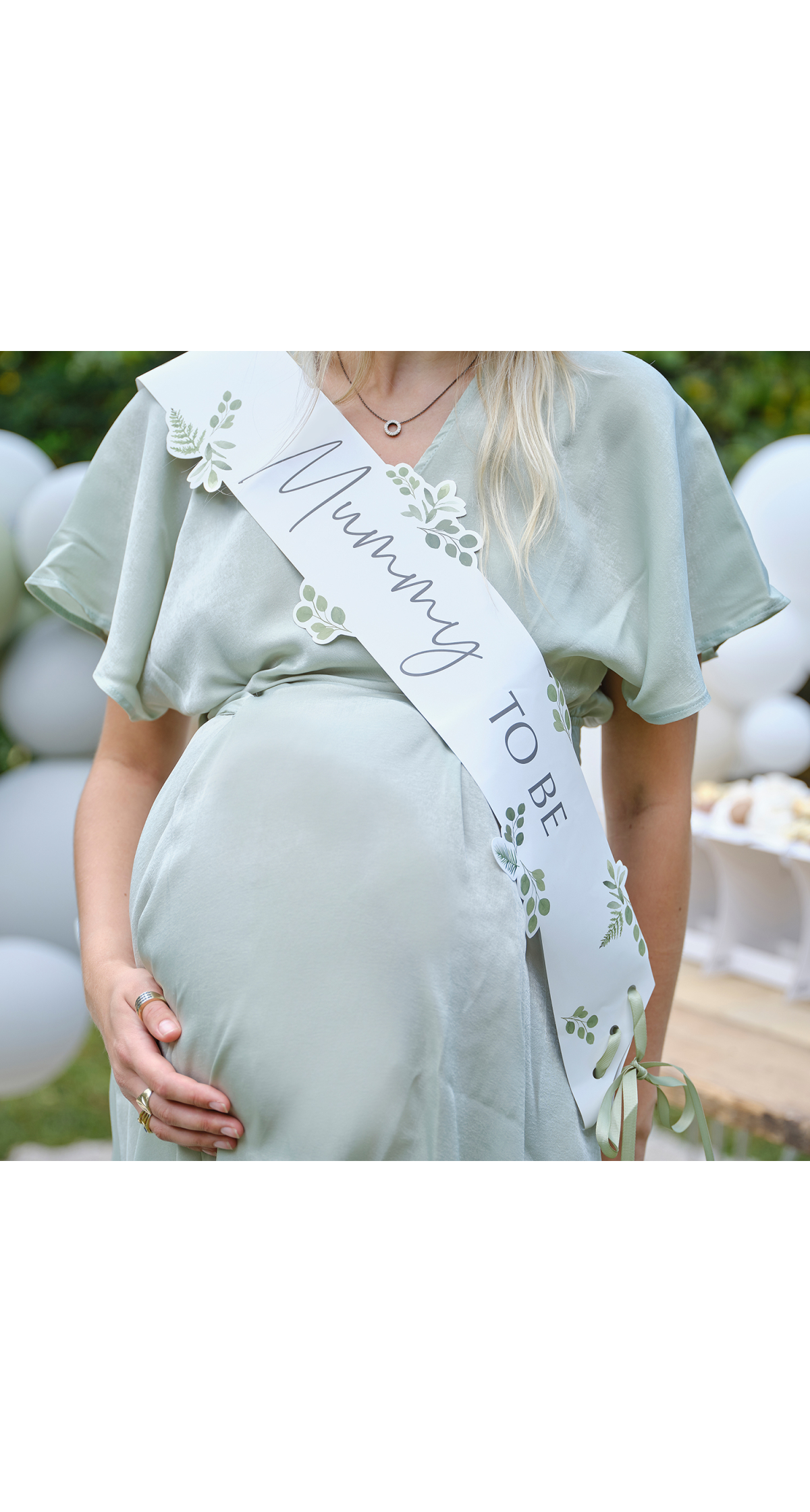Mummy to Be Botanical Baby Shower Sash - 15cm x 155xm