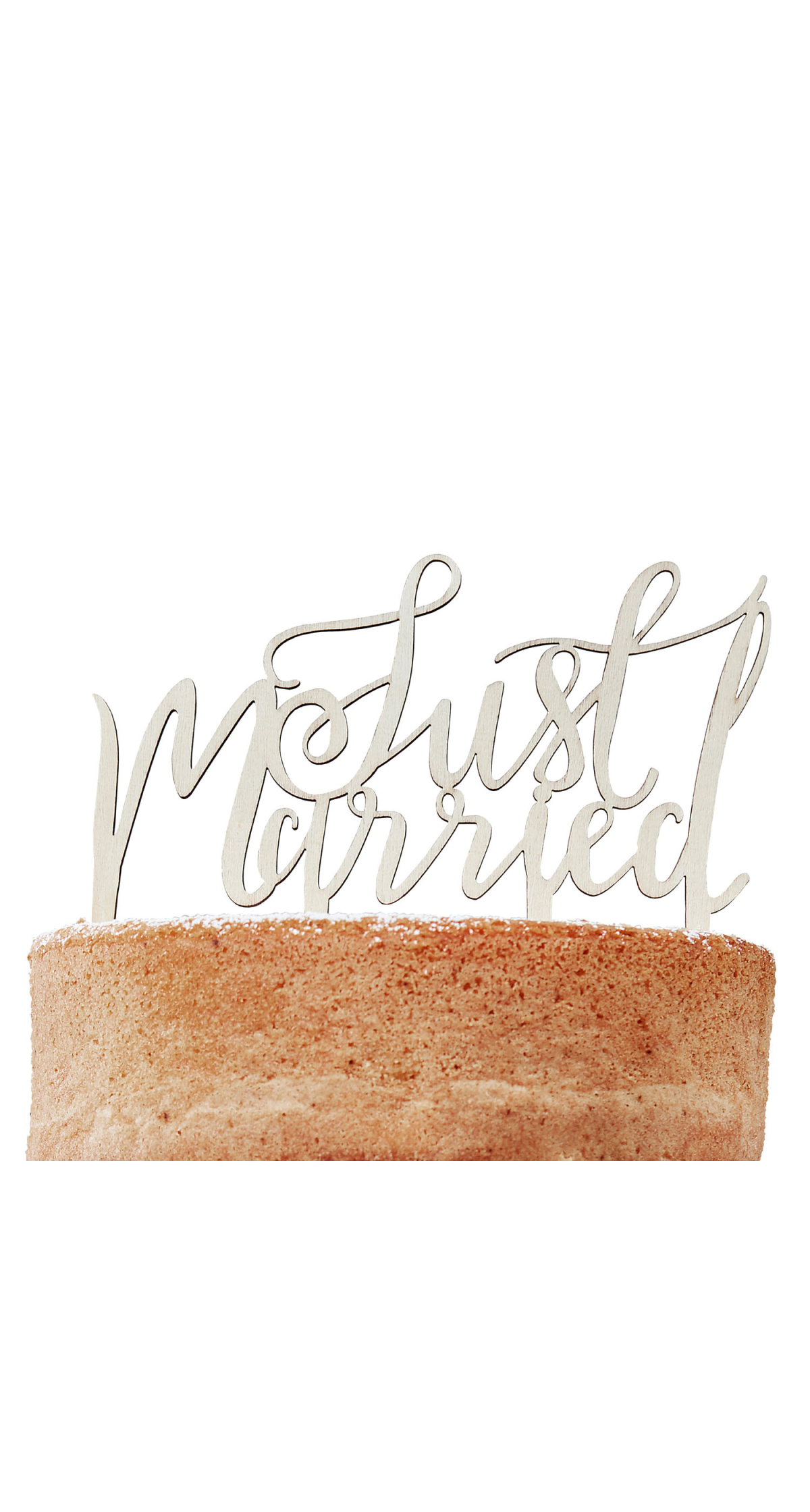 Wooden Just Married Cake Topper - 12.5cm x 14cm