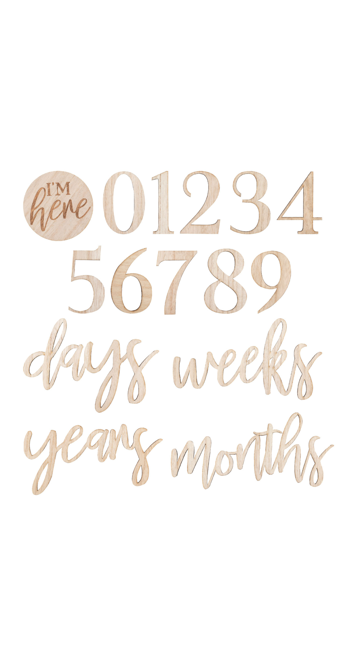 Wooden Pregnancy & Baby Milestone Signs - 17pk