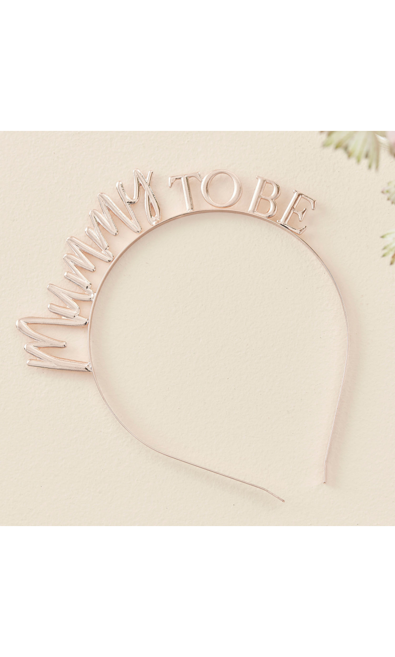 Rose Gold Metal Mummy To Be Baby Shower Headband - 19cm x 17cm