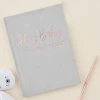 Grey Suede Baby Journal Guest Book - 21cm x 16cm
