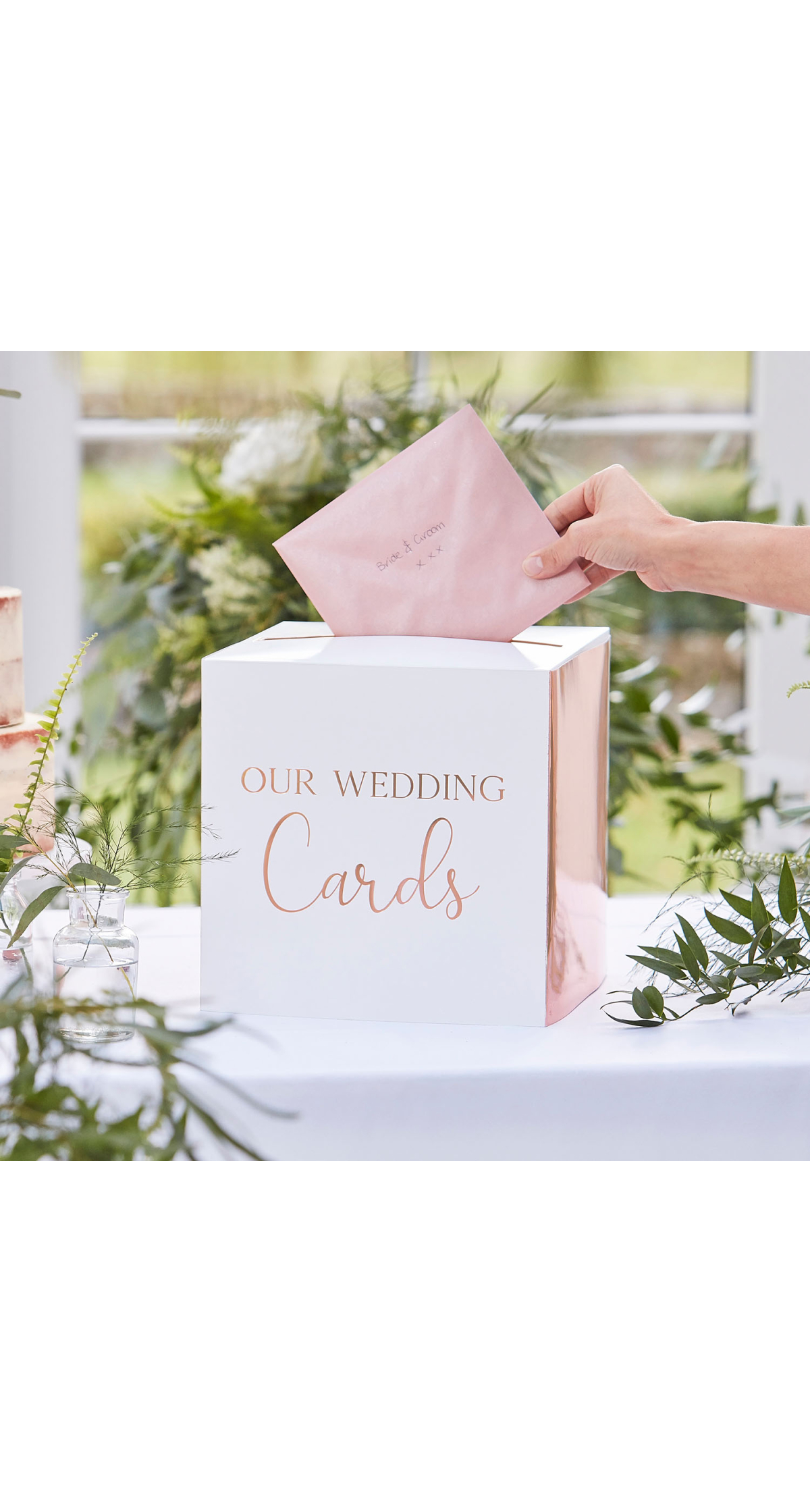 Rose Gold Wedding Card Box - 25cm x 25cm