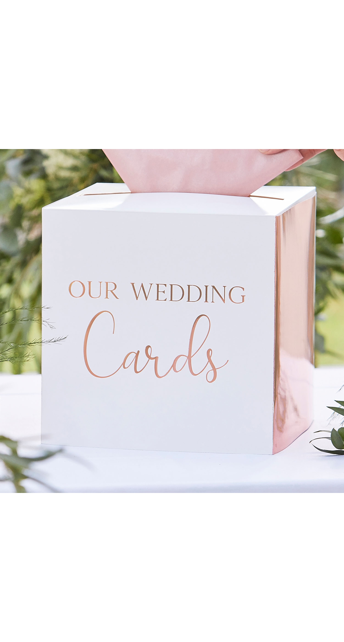 Rose Gold Wedding Card Box - 25cm x 25cm