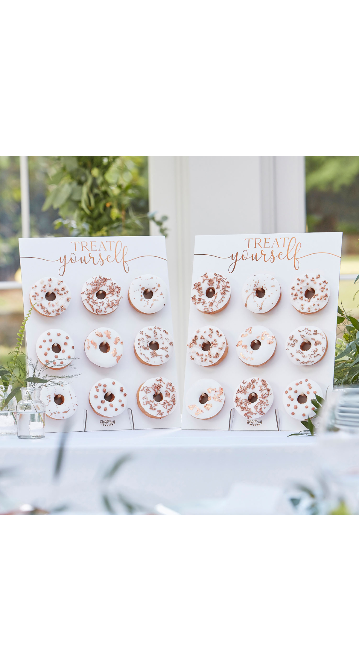 Rose Gold Treat Yourself Double Donut Wall Holders - 42cm x 32cm