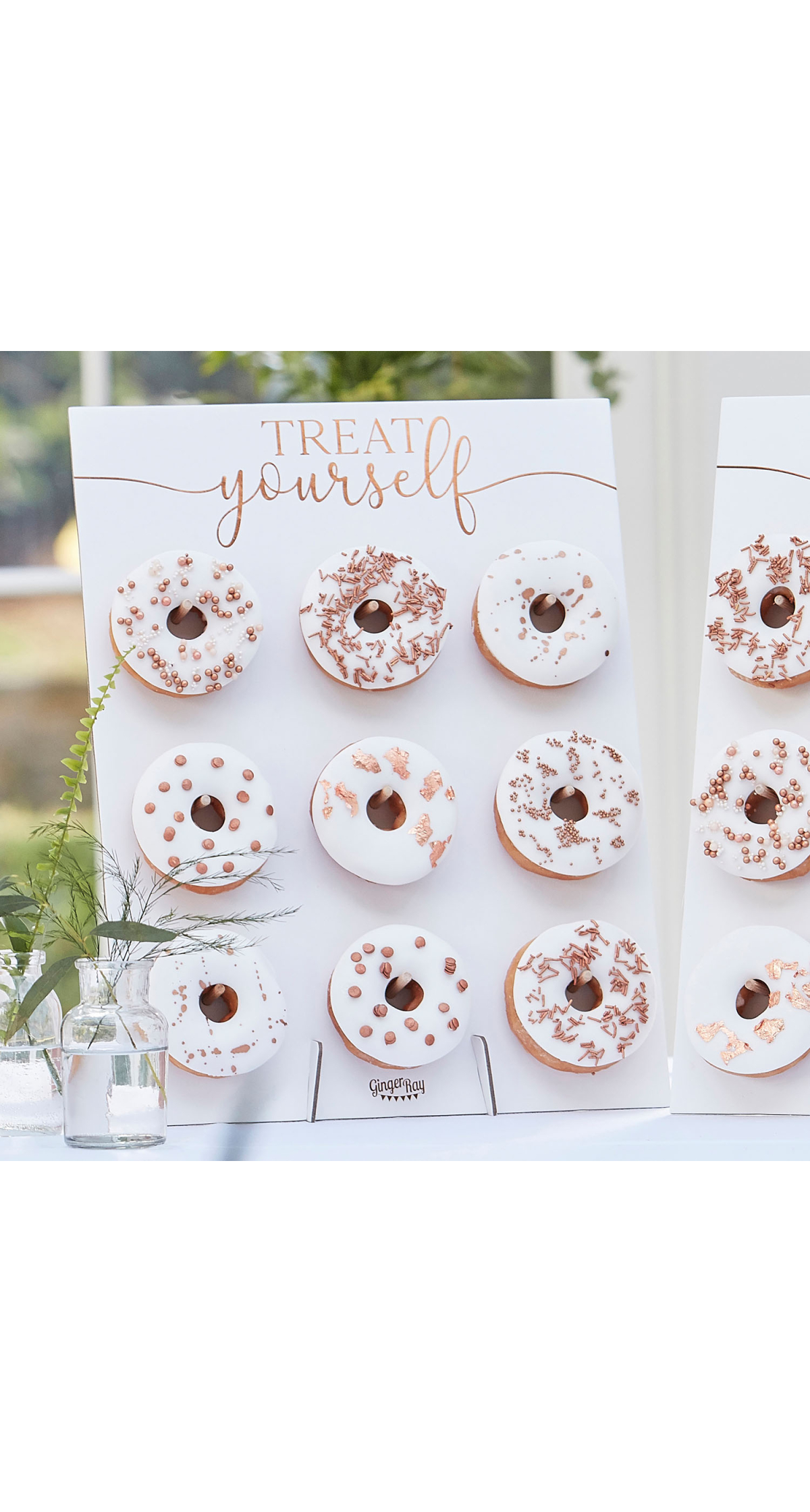 Rose Gold Treat Yourself Double Donut Wall Holders - 42cm x 32cm