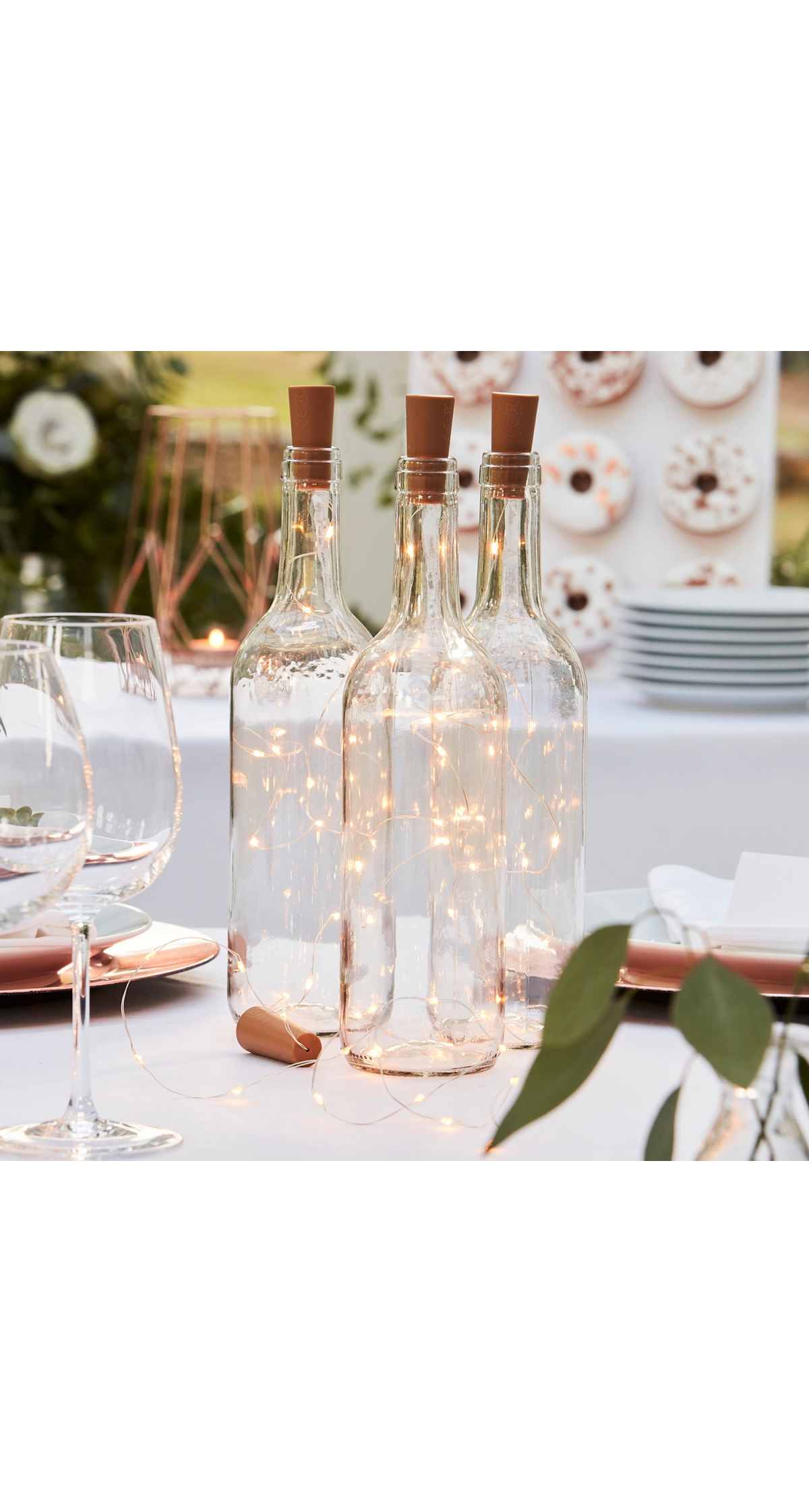 LED Light String for Glass Bottles with Cork - 3pk