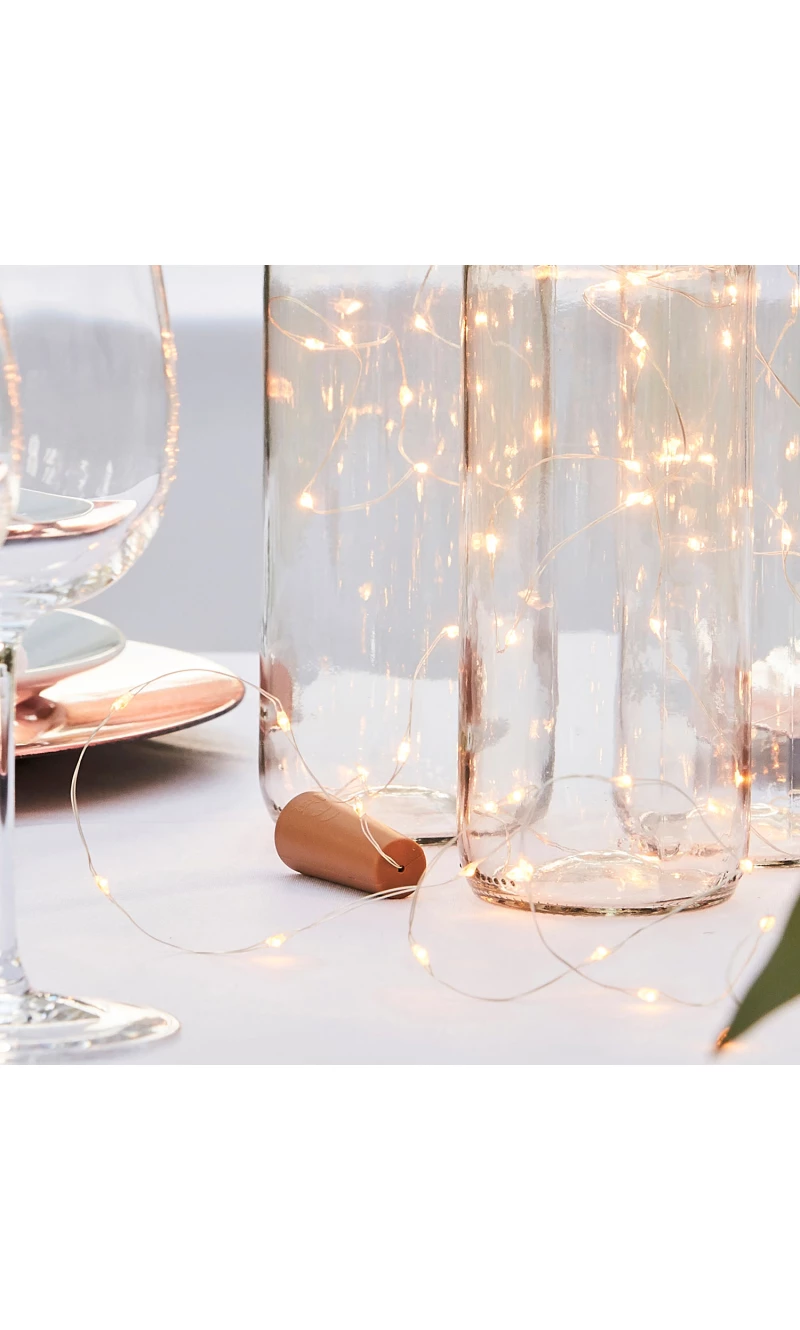 LED Light String for Glass Bottles with Cork - 3pk