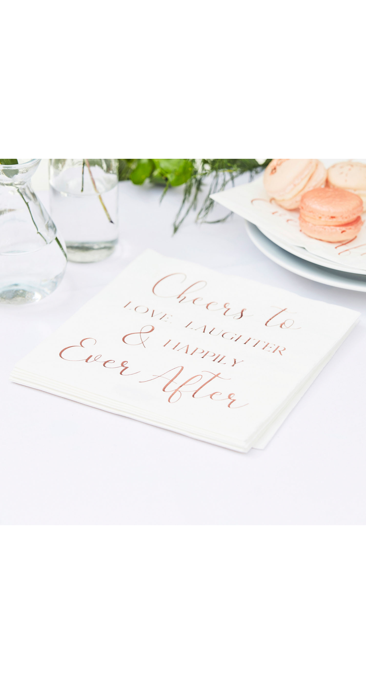 Happily Ever After Paper Wedding Napkins (16.5cm x 16.5cm) - 16pk