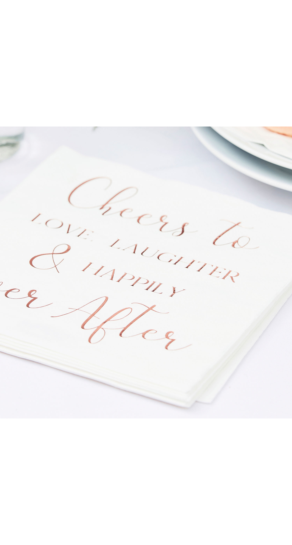 Happily Ever After Paper Wedding Napkins (16.5cm x 16.5cm) - 16pk