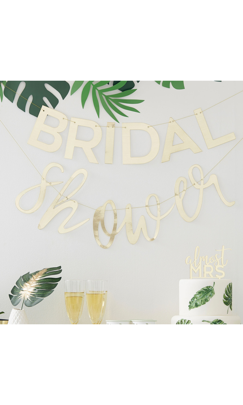 Hen Party Gold Bridal Shower Banner - 2m