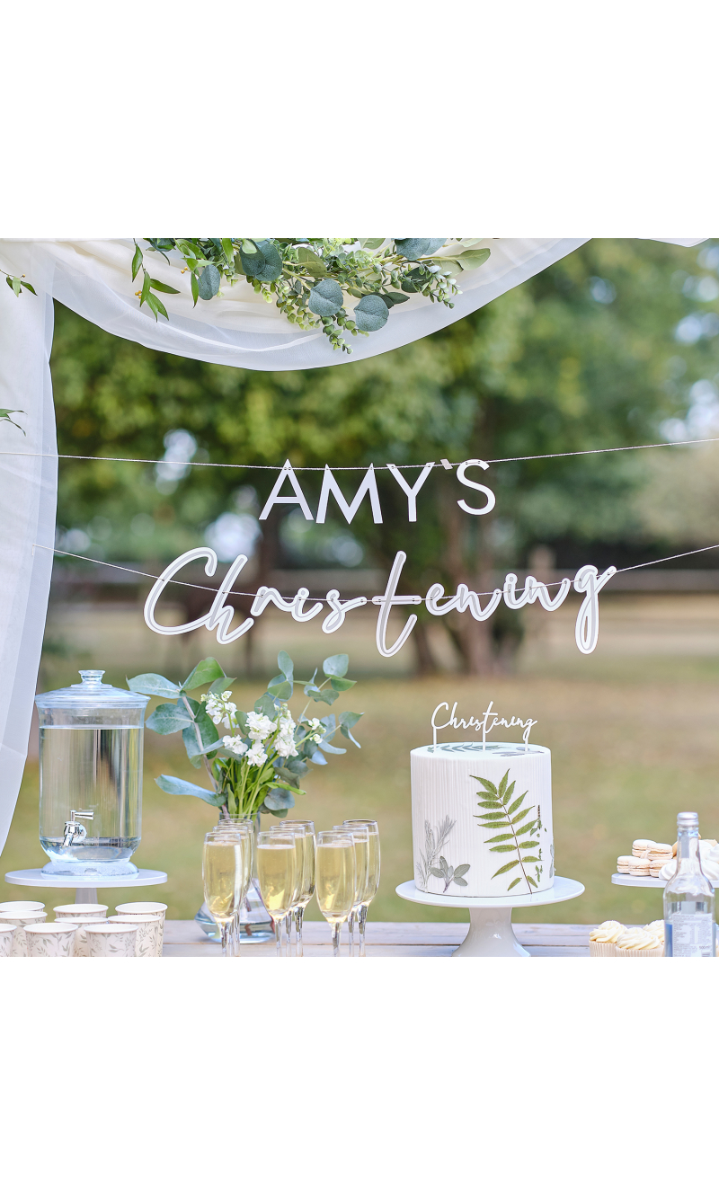 Customisable Christening Bunting Banner - 1.5m