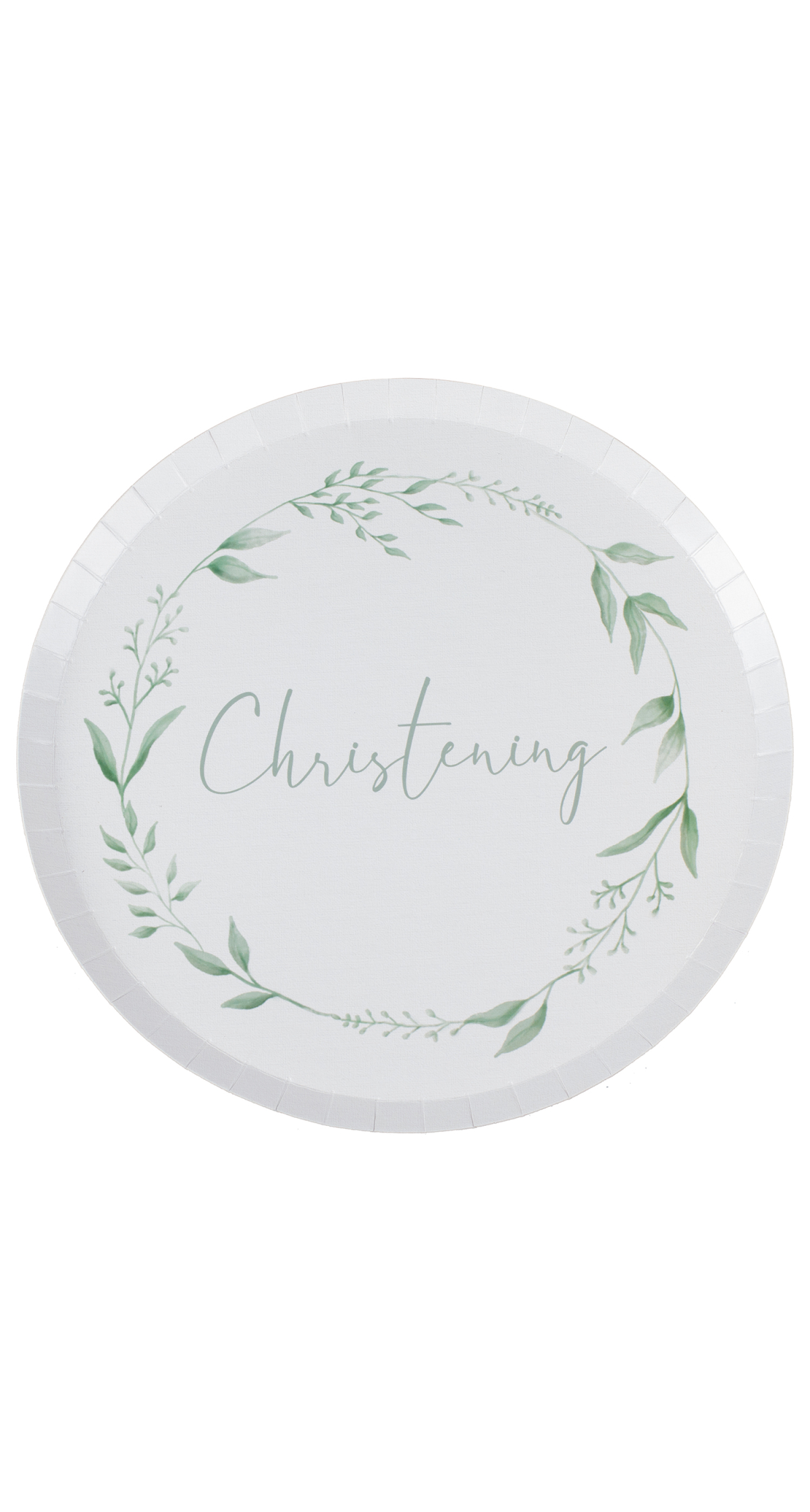 Botanical Christening 25cm Paper Plates - 8pk