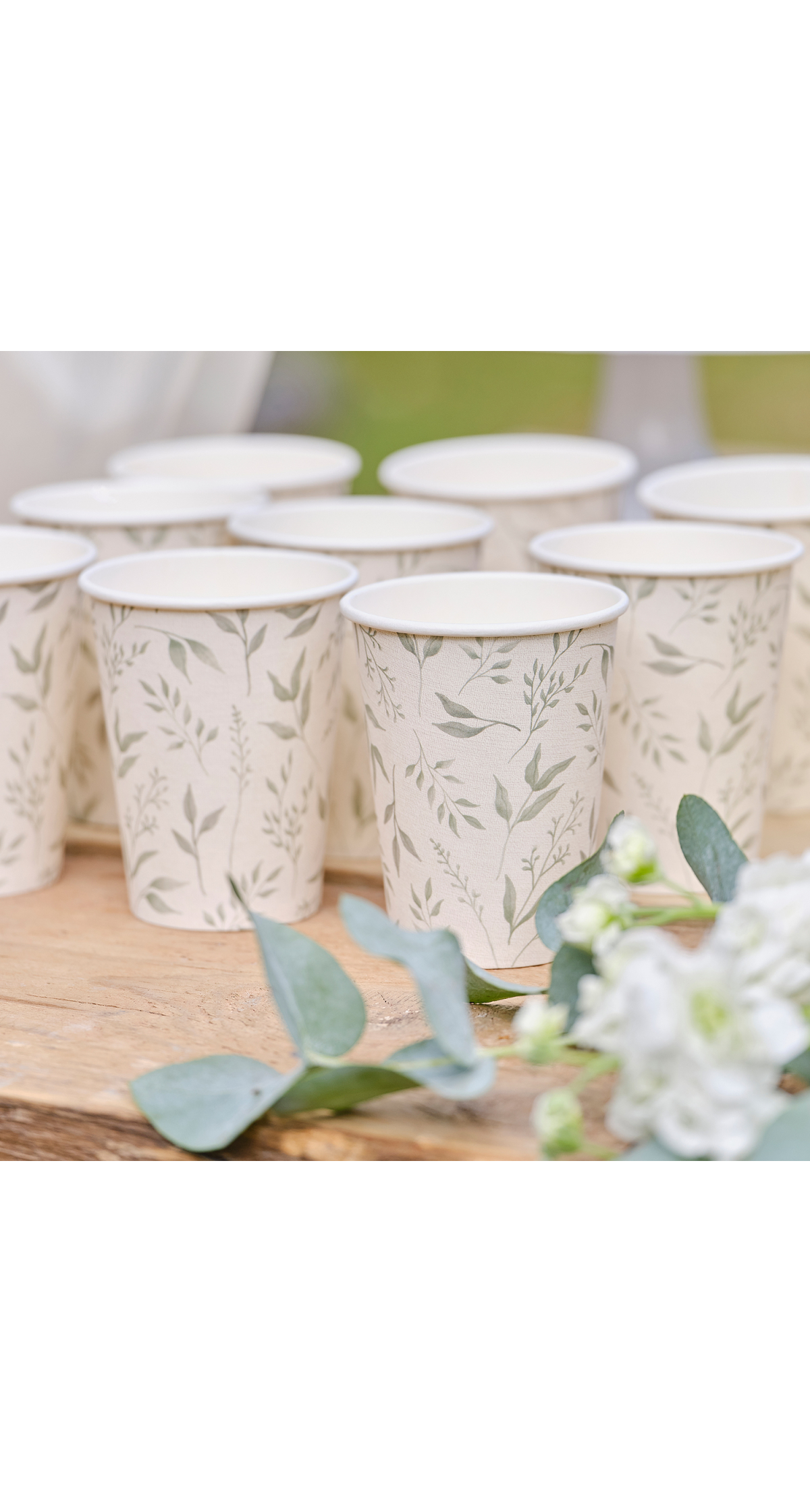 Botanical Christening Paper Cups - 8pk