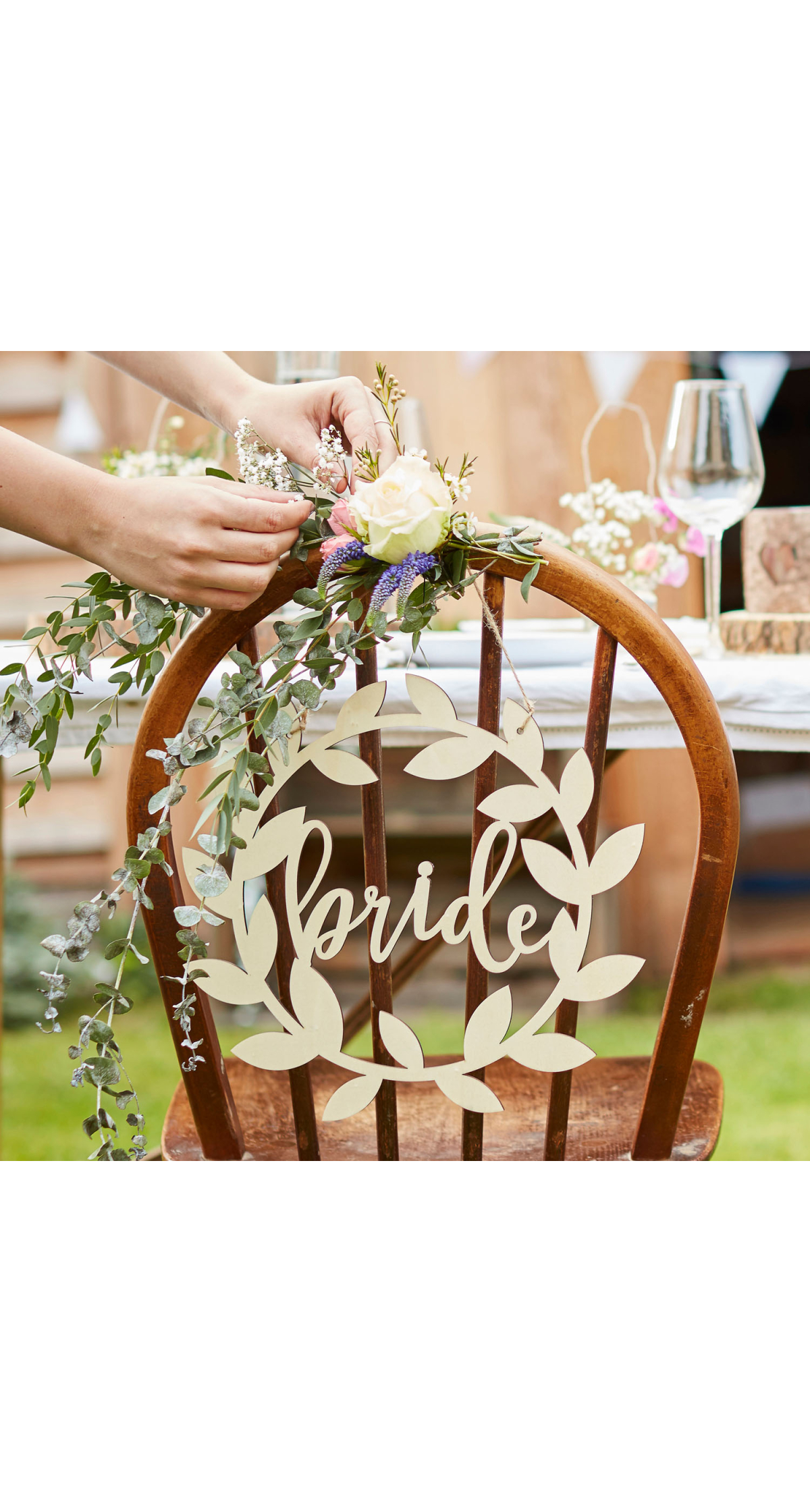 Wooden Bride & Groom Wedding Signs 31cm - 2pk