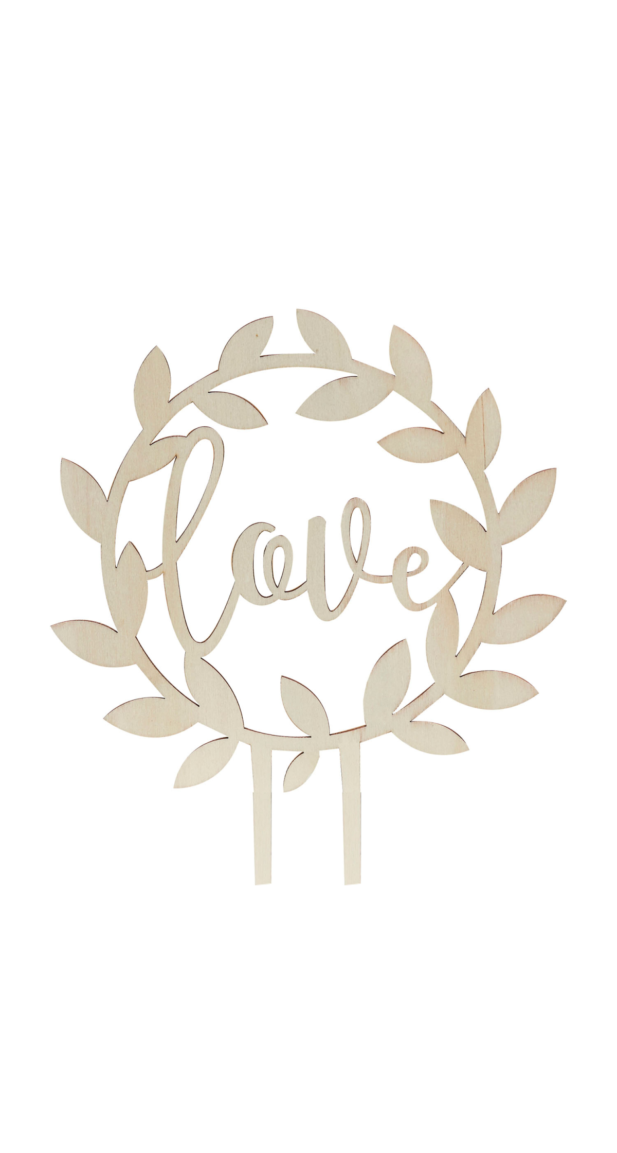 Wooden "Love" Wedding Cake Topper - 15cm x 19cm