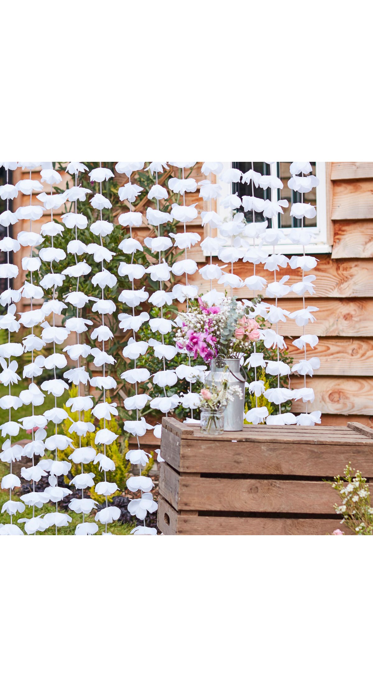 White Flower Curtain Backdrop - 2m x 1.8m