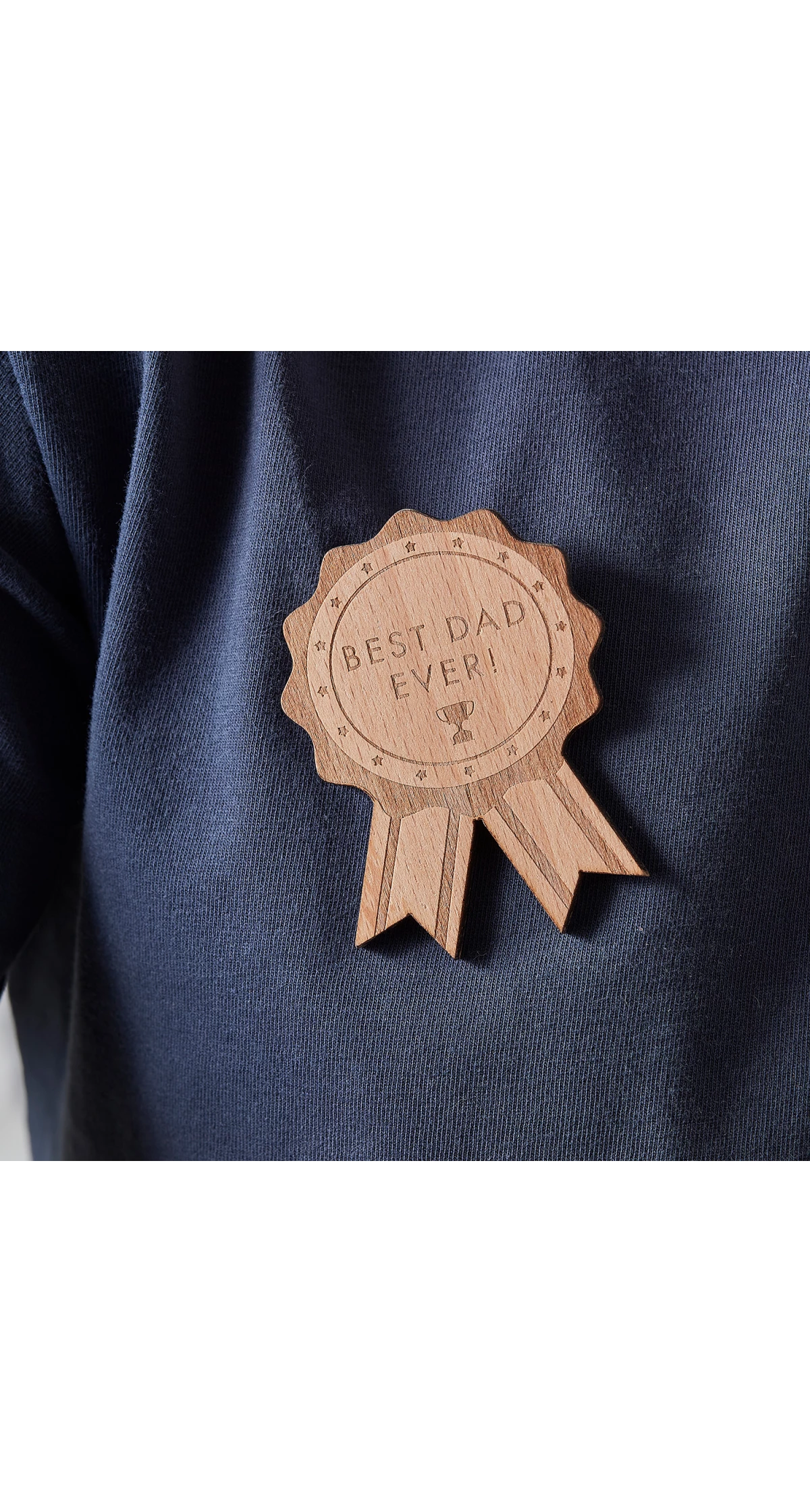 Wooden Best Dad Ever Father's Day Badge - 8cm x 6cm