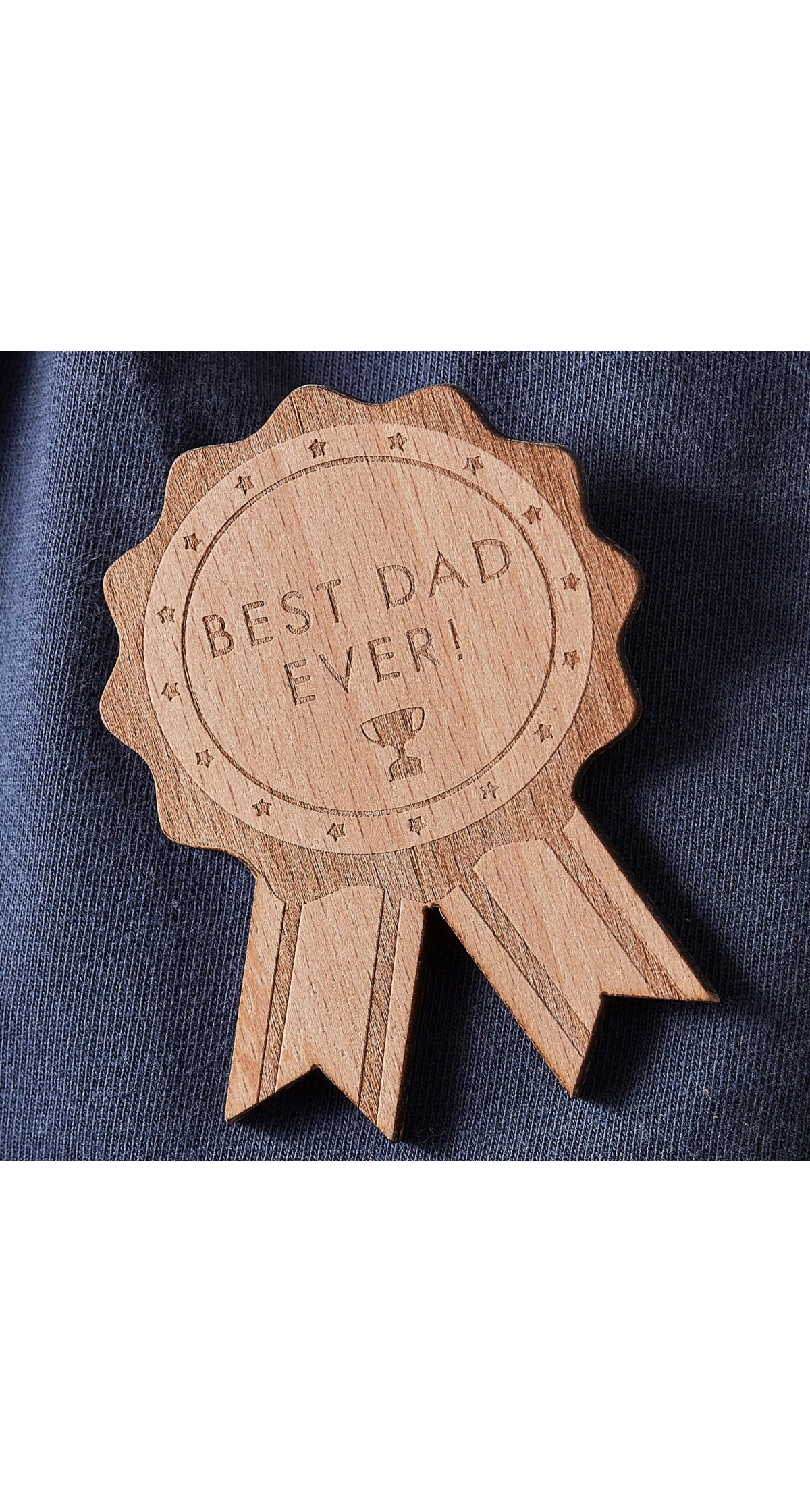 Wooden Best Dad Ever Father's Day Badge - 8cm x 6cm
