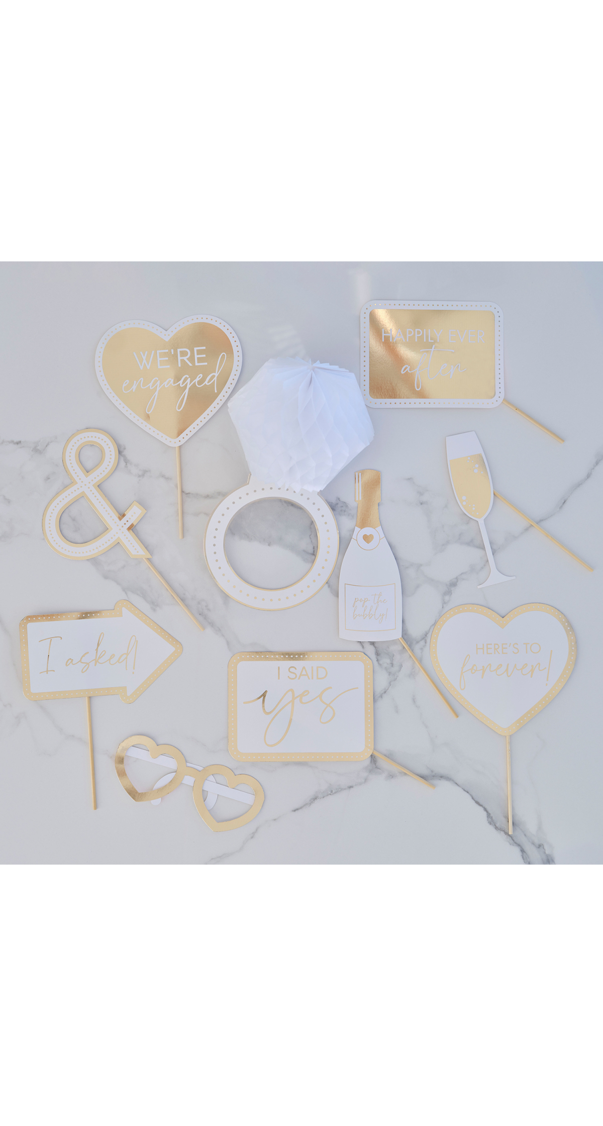 Engagement Party Photo Booth Props - 10pk